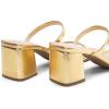 imageDREAM PAIRS Sandal Heels for Women Low Square Open Toe Block Chunky Heels Slip On Slides Mules for Party Homecoming DailyGold
