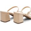 imageDREAM PAIRS Sandal Heels for Women Low Square Open Toe Block Chunky Heels Slip On Slides Mules for Party Homecoming DailyNude