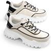 imageDREAM PAIRS Women Platform Chunky Fashion Sneakers Walking LaceUp Comfortable Sport Stylish Lightweight Classic Casual Work Tennis ShoesBeigeBlack