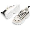 imageDREAM PAIRS Women Platform Chunky Fashion Sneakers Walking LaceUp Comfortable Sport Stylish Lightweight Classic Casual Work Tennis ShoesBeigeBlack