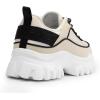 imageDREAM PAIRS Women Platform Chunky Fashion Sneakers Walking LaceUp Comfortable Sport Stylish Lightweight Classic Casual Work Tennis ShoesBeigeBlack