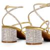imageDREAM PAIRS Womens Block Heels 2 inch Strappy Square Toe Dressy Chunky Low Heeled Sandals for Party Wedding EveningGoldrhinestone