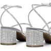 imageDREAM PAIRS Womens Block Heels 2 inch Strappy Square Toe Dressy Chunky Low Heeled Sandals for Party Wedding EveningSilverrhinestone