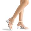 imageDREAM PAIRS Womens Block Heels 2 inch Strappy Square Toe Dressy Chunky Low Heeled Sandals for Party Wedding EveningWhitepu