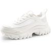 imageDREAM PAIRS Women Platform Chunky Fashion Sneakers Walking LaceUp Comfortable Sport Stylish Lightweight Classic Casual Work Tennis ShoesWhite