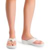 imageDREAM PAIRS Platform Flip Flops for Women Cushioned Thong Sandals with Soft Eva Foam Insole Lightweight Lycra fabric Comfort Dressy Slides Slippers for Summer BeachWhite