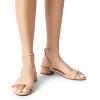 imageDREAM PAIRS Women Black White Nude Clear Sandals Low Heel Dressy Sandals Ankle Strap Open Toe Chunky Block Heeled Summer Classic Comfortable Flat ShoesNude