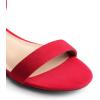 imageDREAM PAIRS Women Black White Nude Clear Sandals Low Heel Dressy Sandals Ankle Strap Open Toe Chunky Block Heeled Summer Classic Comfortable Flat ShoesRed