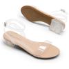 imageDREAM PAIRS Women Black White Nude Clear Sandals Low Heel Dressy Sandals Ankle Strap Open Toe Chunky Block Heeled Summer Classic Comfortable Flat ShoesClear