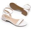 imageDREAM PAIRS Women Black White Nude Clear Sandals Low Heel Dressy Sandals Ankle Strap Open Toe Chunky Block Heeled Summer Classic Comfortable Flat ShoesWhite
