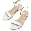 imageDREAM PAIRS Women Black White Nude Clear Sandals Low Heel Dressy Sandals Ankle Strap Open Toe Chunky Block Heeled Summer Classic Comfortable Flat ShoesWhite Classic