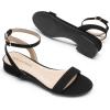 imageDREAM PAIRS Women Black White Nude Clear Sandals Low Heel Dressy Sandals Ankle Strap Open Toe Chunky Block Heeled Summer Classic Comfortable Flat ShoesBlacknubuck