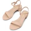 imageDREAM PAIRS Women Black White Nude Clear Sandals Low Heel Dressy Sandals Ankle Strap Open Toe Chunky Block Heeled Summer Classic Comfortable Flat ShoesNude Classic