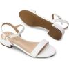 imageDREAM PAIRS Women Black White Nude Clear Sandals Low Heel Dressy Sandals Ankle Strap Open Toe Chunky Block Heeled Summer Classic Comfortable Flat ShoesWhite Classic