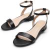 imageDREAM PAIRS Women Black White Nude Clear Sandals Low Heel Dressy Sandals Ankle Strap Open Toe Chunky Block Heeled Summer Classic Comfortable Flat ShoesBlackpu