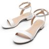 imageDREAM PAIRS Women Black White Nude Clear Sandals Low Heel Dressy Sandals Ankle Strap Open Toe Chunky Block Heeled Summer Classic Comfortable Flat ShoesWhite