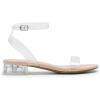 imageDREAM PAIRS Women Black White Nude Clear Sandals Low Heel Dressy Sandals Ankle Strap Open Toe Chunky Block Heeled Summer Classic Comfortable Flat ShoesClear