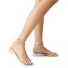 imageDREAM PAIRS Women Black White Nude Clear Sandals Low Heel Dressy Sandals Ankle Strap Open Toe Chunky Block Heeled Summer Classic Comfortable Flat ShoesClear