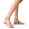 imageDREAM PAIRS Women Black White Nude Clear Sandals Low Heel Dressy Sandals Ankle Strap Open Toe Chunky Block Heeled Summer Classic Comfortable Flat ShoesNude