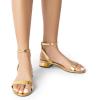 imageDREAM PAIRS Women Black White Nude Clear Sandals Low Heel Dressy Sandals Ankle Strap Open Toe Chunky Block Heeled Summer Classic Comfortable Flat ShoesGold