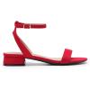 imageDREAM PAIRS Women Black White Nude Clear Sandals Low Heel Dressy Sandals Ankle Strap Open Toe Chunky Block Heeled Summer Classic Comfortable Flat ShoesRed