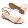 imageDREAM PAIRS Women Black White Nude Clear Sandals Low Heel Dressy Sandals Ankle Strap Open Toe Chunky Block Heeled Summer Classic Comfortable Flat ShoesNude