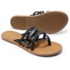 imageDREAM PAIRS Womens Flip Flops Round Toe Multi Strap lightweight Summer Beach Flat Casual Thong SandalsBlack