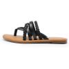 imageDREAM PAIRS Womens Flip Flops Round Toe Multi Strap lightweight Summer Beach Flat Casual Thong SandalsBlack