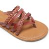 imageDREAM PAIRS Womens Flip Flops Round Toe Multi Strap lightweight Summer Beach Flat Casual Thong SandalsBrown