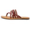 imageDREAM PAIRS Womens Flip Flops Round Toe Multi Strap lightweight Summer Beach Flat Casual Thong SandalsBrown
