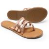 imageDREAM PAIRS Womens Flip Flops Round Toe Multi Strap lightweight Summer Beach Flat Casual Thong SandalsRose Gold