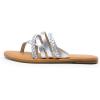 imageDREAM PAIRS Womens Flip Flops Round Toe Multi Strap lightweight Summer Beach Flat Casual Thong SandalsSilver