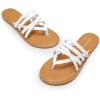 imageDREAM PAIRS Womens Flip Flops Round Toe Multi Strap lightweight Summer Beach Flat Casual Thong SandalsWhite
