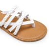 imageDREAM PAIRS Womens Flip Flops Round Toe Multi Strap lightweight Summer Beach Flat Casual Thong SandalsWhite