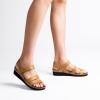 imageDREAM PAIRS Womens Low Heel Wedge Sandals RoundToe Comfortable Casual Flatform Dress Shoes with Arch SupportTan