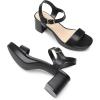 imageDREAM PAIRS Womens Platform Heels Block Chunky Open Toe Ankle Strap Heel Fashion Wedding Party Dress Sandals ShoesBlack