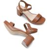 imageDREAM PAIRS Womens Platform Heels Block Chunky Open Toe Ankle Strap Heel Fashion Wedding Party Dress Sandals ShoesBrown