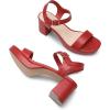 imageDREAM PAIRS Womens Platform Heels Block Chunky Open Toe Ankle Strap Heel Fashion Wedding Party Dress Sandals ShoesRed