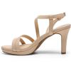 imageDREAM PAIRS Womens Platform Strappy Heels High Heeled Sandals Open Toe Comfortable Dressy Shoes with Adjustable Ankle StrapNude