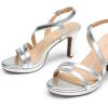 imageDREAM PAIRS Womens Platform Strappy Heels High Heeled Sandals Open Toe Comfortable Dressy Shoes with Adjustable Ankle StrapSilver