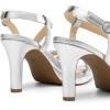 imageDREAM PAIRS Womens Platform Strappy Heels High Heeled Sandals Open Toe Comfortable Dressy Shoes with Adjustable Ankle StrapSilver Sparkling