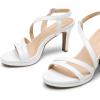 imageDREAM PAIRS Womens Platform Strappy Heels High Heeled Sandals Open Toe Comfortable Dressy Shoes with Adjustable Ankle StrapWhite