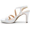 imageDREAM PAIRS Womens Platform Strappy Heels High Heeled Sandals Open Toe Comfortable Dressy Shoes with Adjustable Ankle StrapWhite