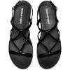 imageDREAM PAIRS Womens Sandals Cross Strappy Gladiator Dress Flat Sandals Daily Casual Comfortable Summer ShoesBlackpu