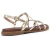 imageDREAM PAIRS Womens Sandals Cross Strappy Gladiator Dress Flat Sandals Daily Casual Comfortable Summer ShoesGoldpu
