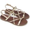 imageDREAM PAIRS Womens Sandals Cross Strappy Gladiator Dress Flat Sandals Daily Casual Comfortable Summer ShoesGoldpu