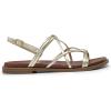 imageDREAM PAIRS Womens Sandals Cross Strappy Gladiator Dress Flat Sandals Daily Casual Comfortable Summer ShoesGoldpu