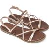 imageDREAM PAIRS Womens Sandals Cross Strappy Gladiator Dress Flat Sandals Daily Casual Comfortable Summer ShoesRose Goldpu