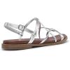 imageDREAM PAIRS Womens Sandals Cross Strappy Gladiator Dress Flat Sandals Daily Casual Comfortable Summer ShoesSilverpu