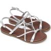imageDREAM PAIRS Womens Sandals Cross Strappy Gladiator Dress Flat Sandals Daily Casual Comfortable Summer ShoesSilverpu